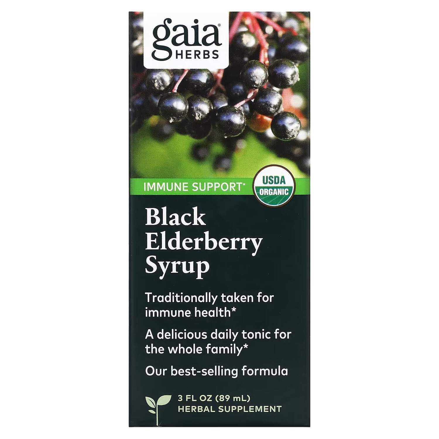 

Gaia Herbs, Сироп бузины черной, 3 унции (89 мл)