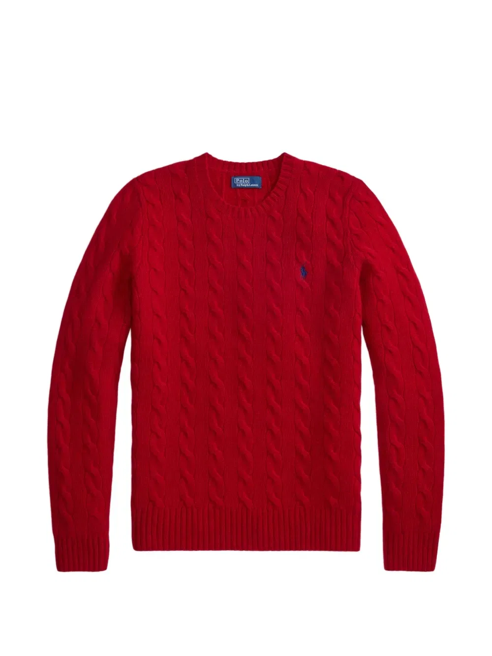 Свитер фактурной вязки из шерсти и кашемира с круглым вырезом POLO RALPH LAUREN, красный