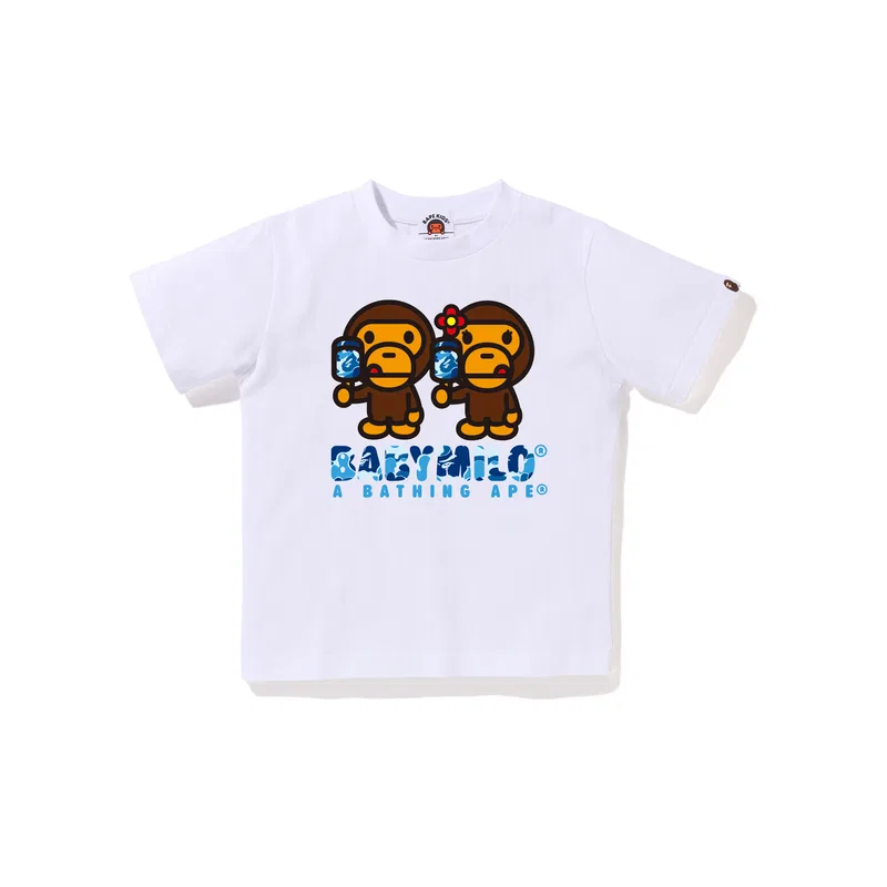 Детская футболка с круглым вырезом Pre School A BATHING APE, White WHX