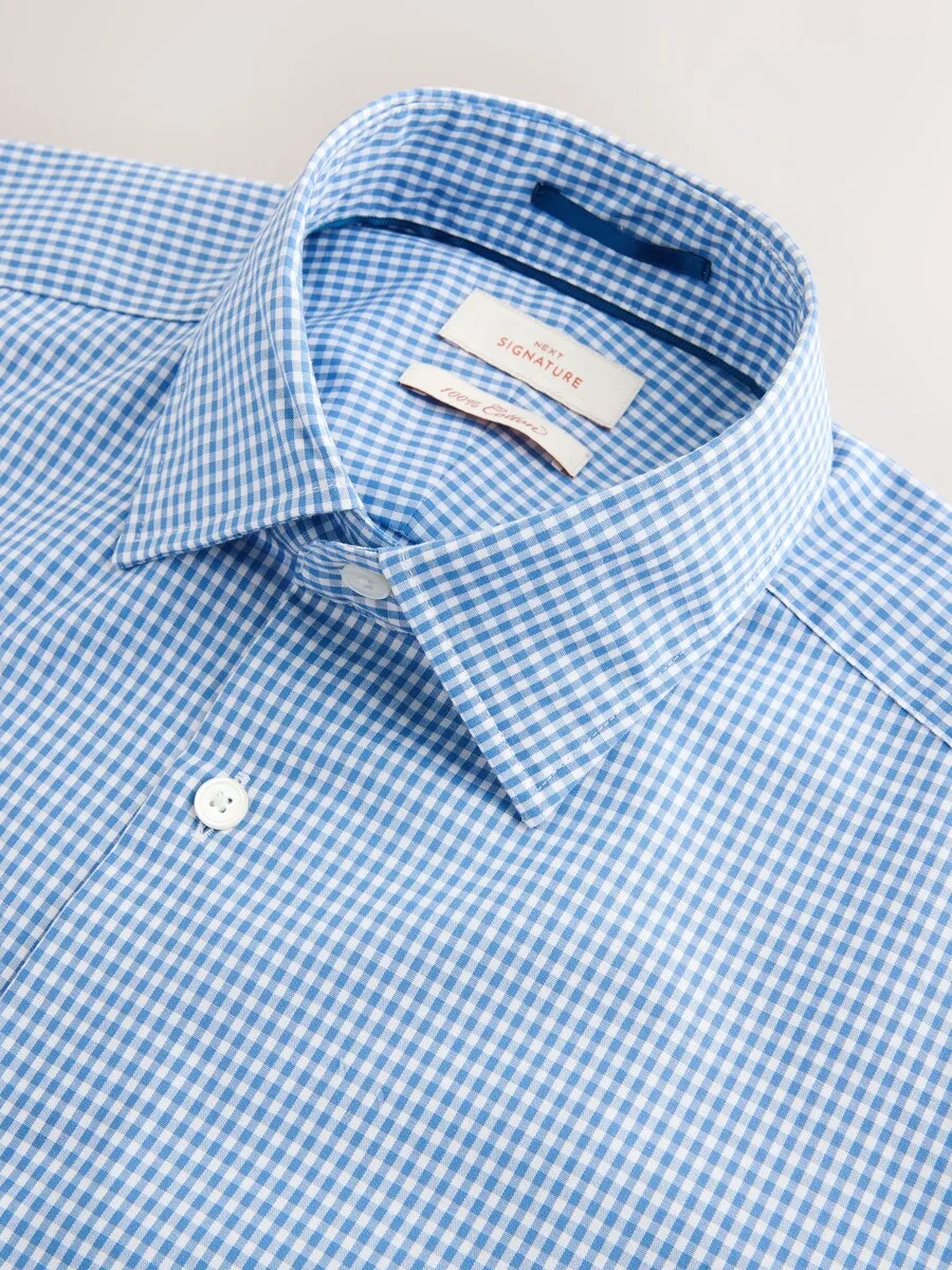 Рубашка Next Regular fit Button Up Shirt 'Signature' светло-голубого цвета — фото 4