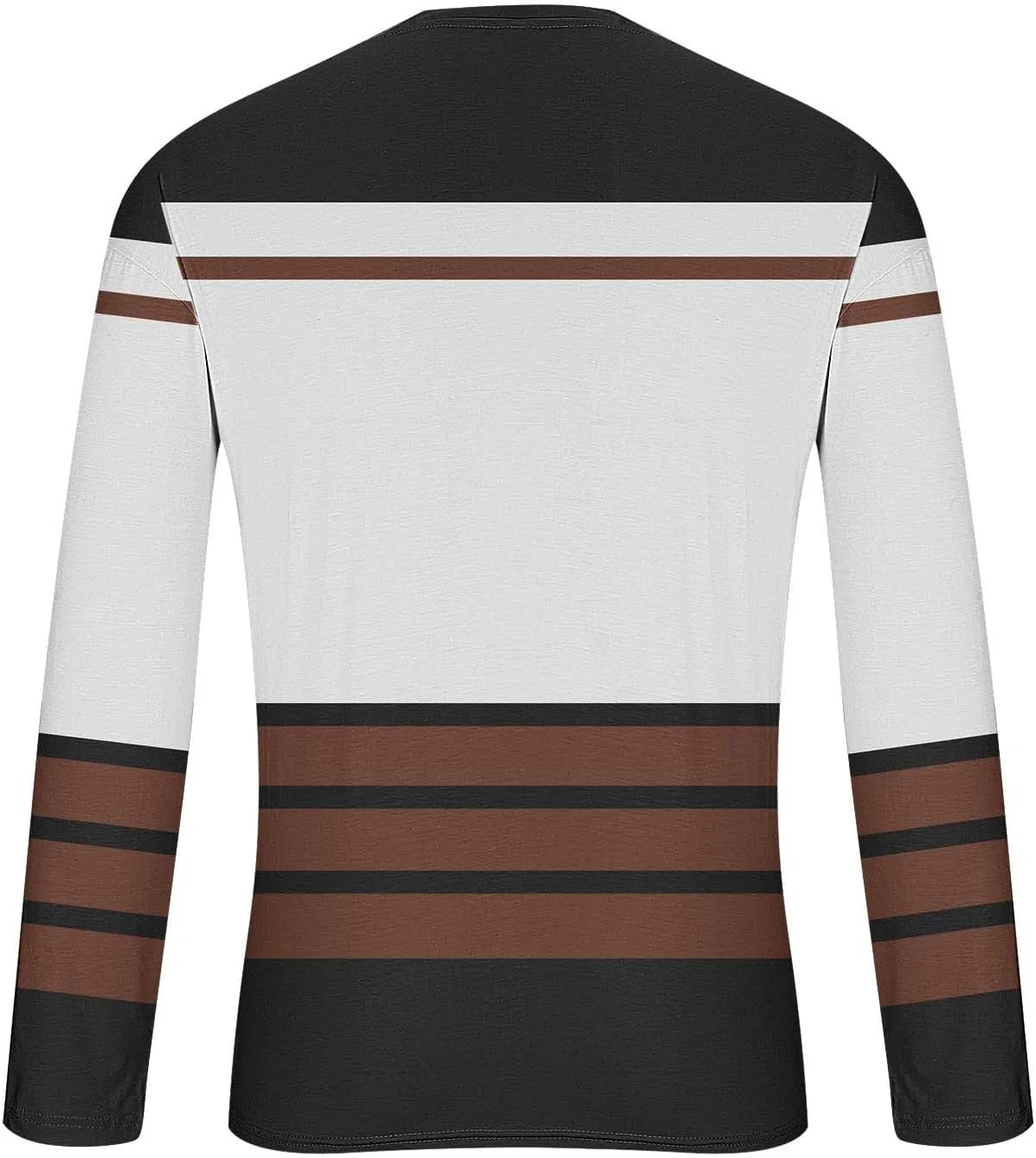 Мужская футболка с длинным рукавом и полосками Crewneck, Brown — фото 3
