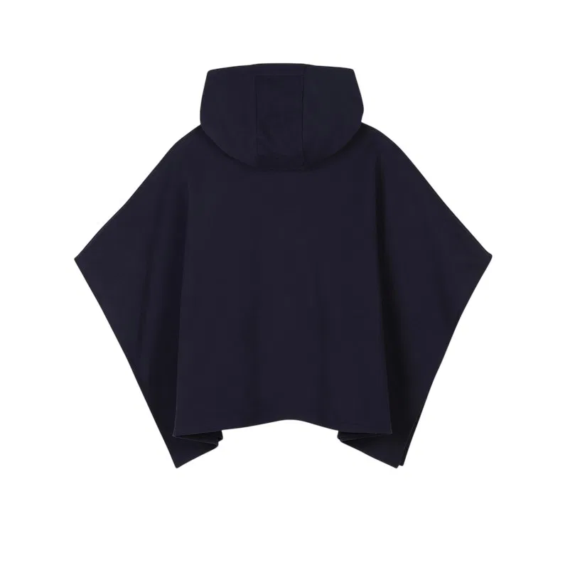 Детская накидка с капюшоном и логотипом Chloe Kids Logo Embossed Cotton Cape Chloé, Navy — фото 2