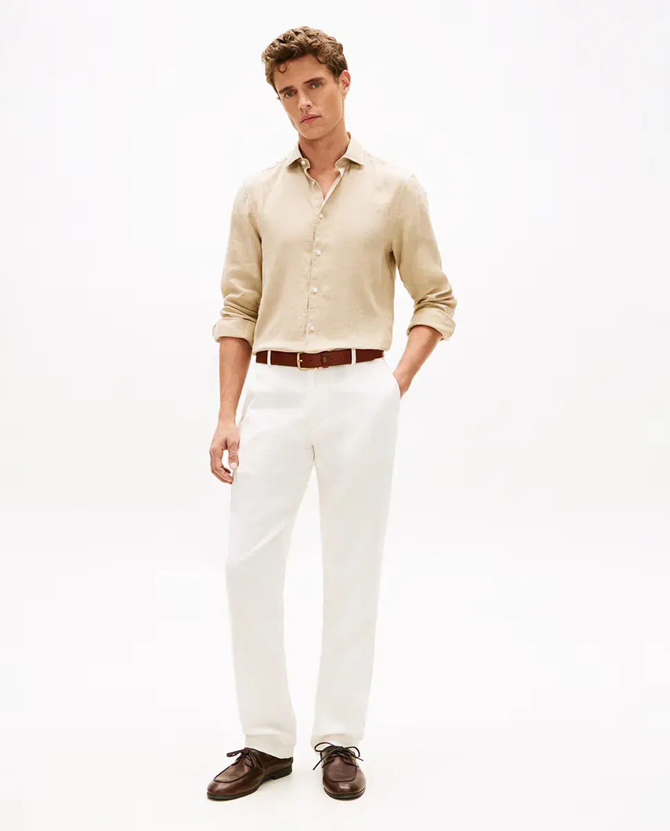 Мужские брюки из льняной смеси Denton Tommy Hilfiger, Blanco