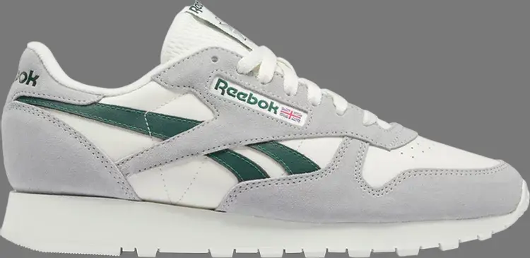 

Кроссовки classic leather 'pure grey dark green' Reebok, серый