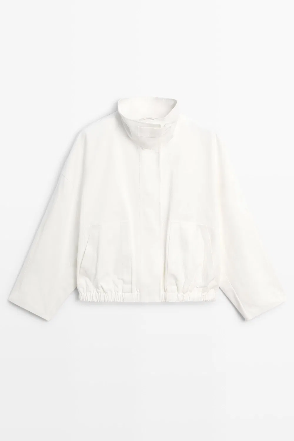 Куртка боम्बर Massimo Dutti, хлопковая, белая — фото 3
