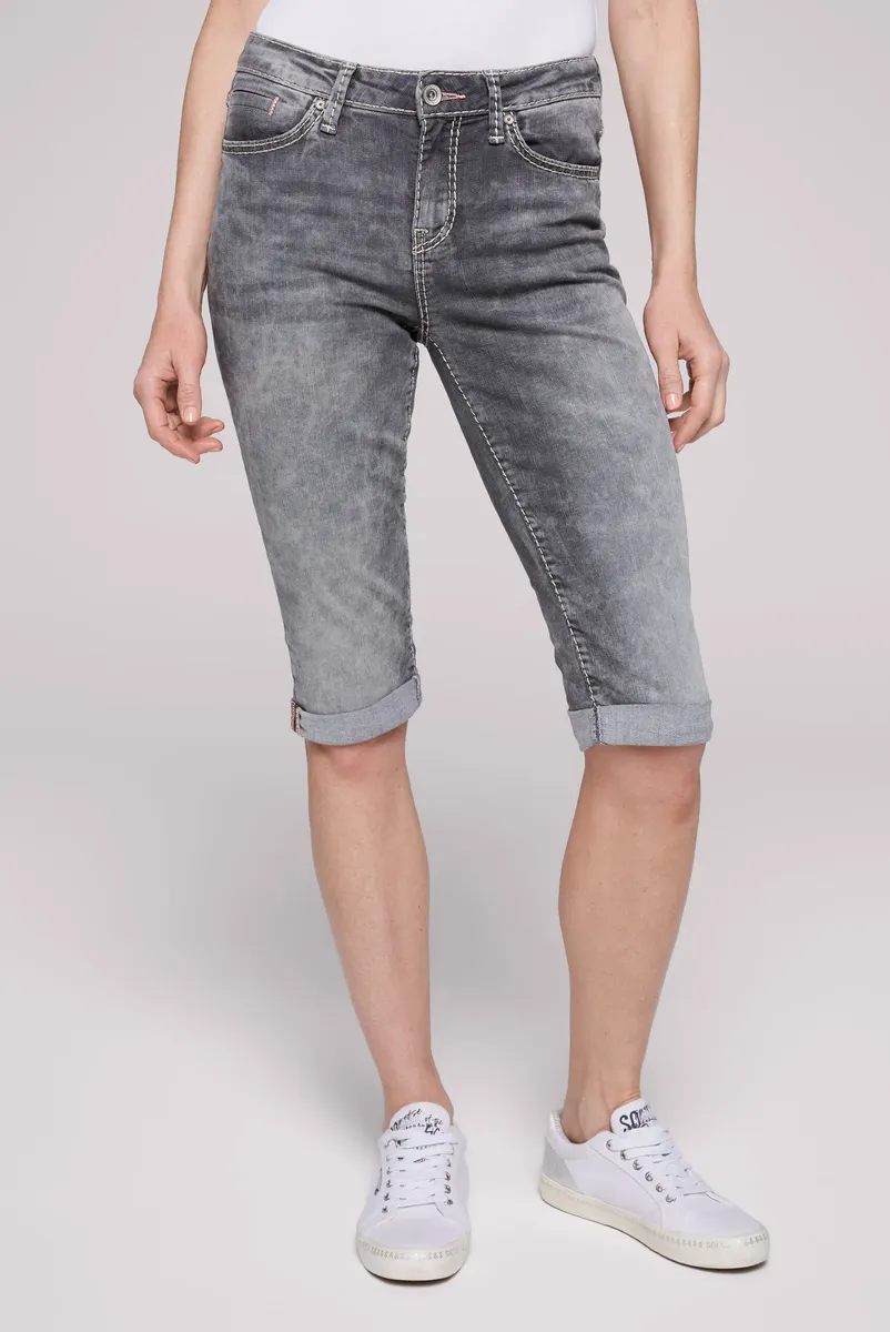 

Джинсовые шорты SOCCX с отворотами по краю, цвет Mid Grey Washed