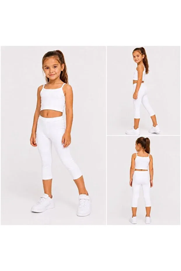 Детские леггинсы для девочек хлопковые Tatlıcottonkids, White — фото 2