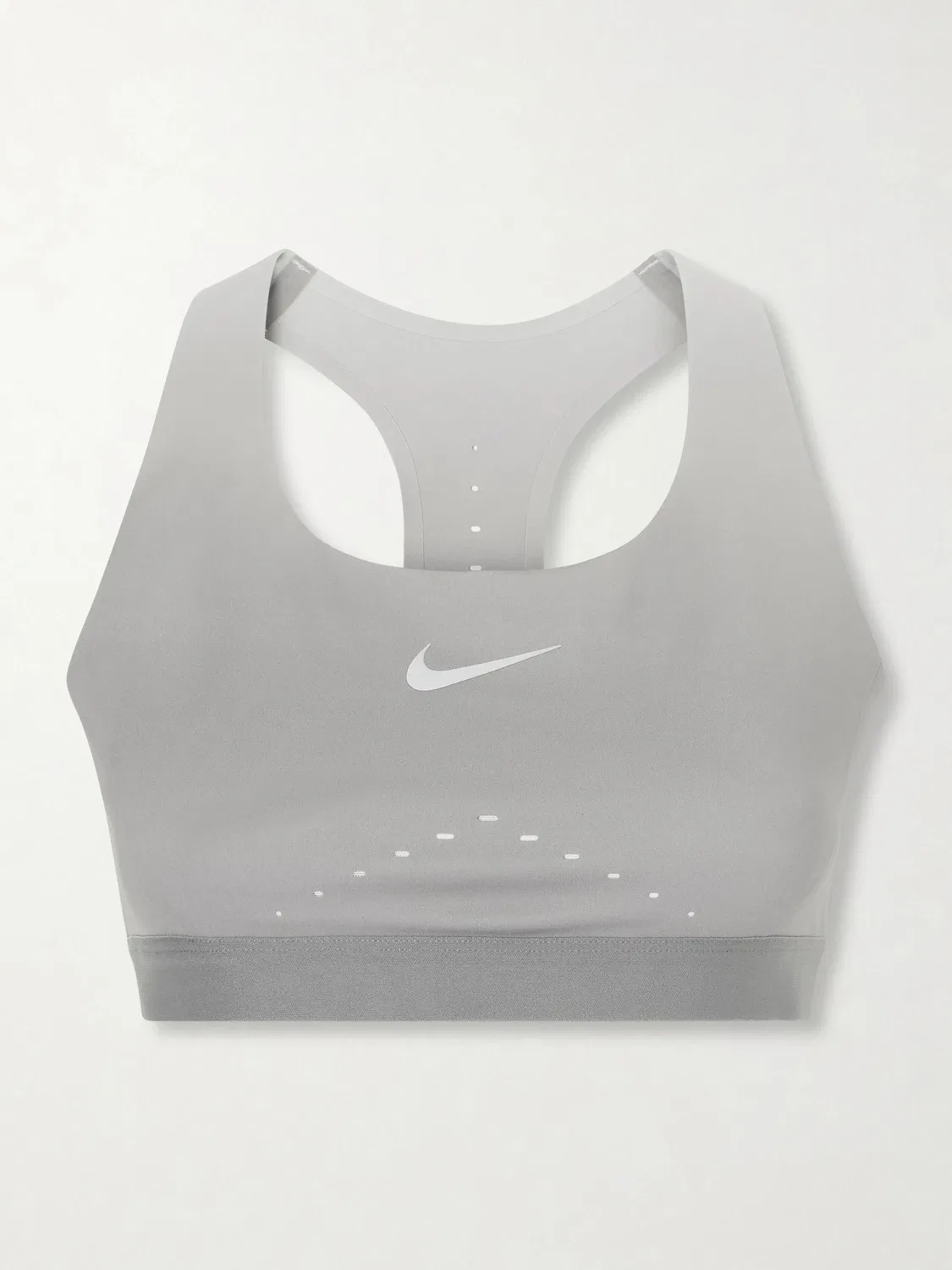 NIKE + Изамайя Френч Айрсвифт перфорированный спортивный бюстгальтер Dri-FIT ADV, серебряный