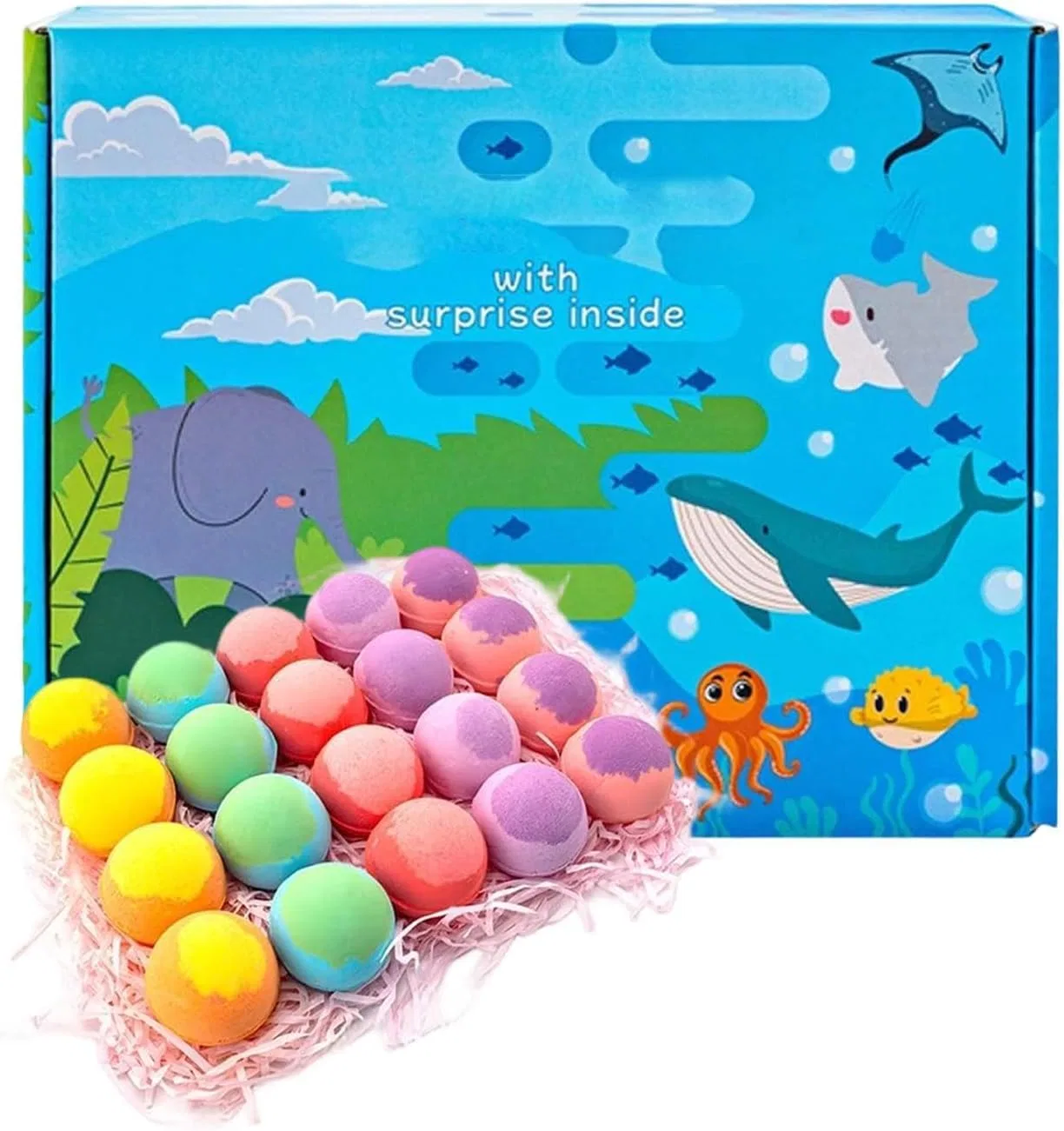 Детский бомбочка для ванны с игрушкой внутри, Generisch, 12 шт, Stil B