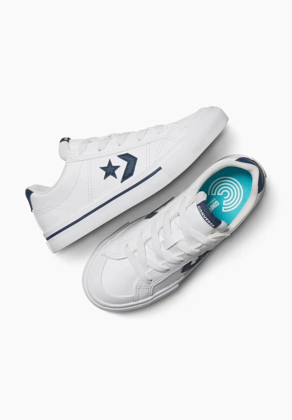 Низкие спортивные повседневные удобные кроссовки унисекс Converse, White Navy White — фото 3