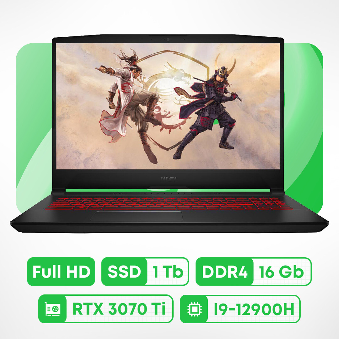 

Игровой ноутбук MSI Katana GF76 12UGSK, 17.3'', 16 ГБ/1 ТБ, i9-12900H, RTX 3070 Ti, черный, английская клавиатура