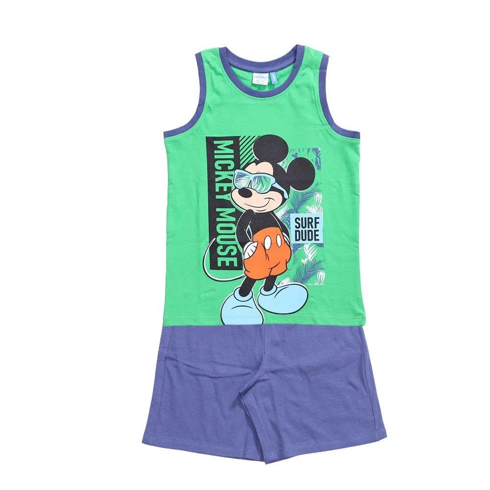 Детский комплект для мальчиков с принтом Mickey Mouse Disney, Green
