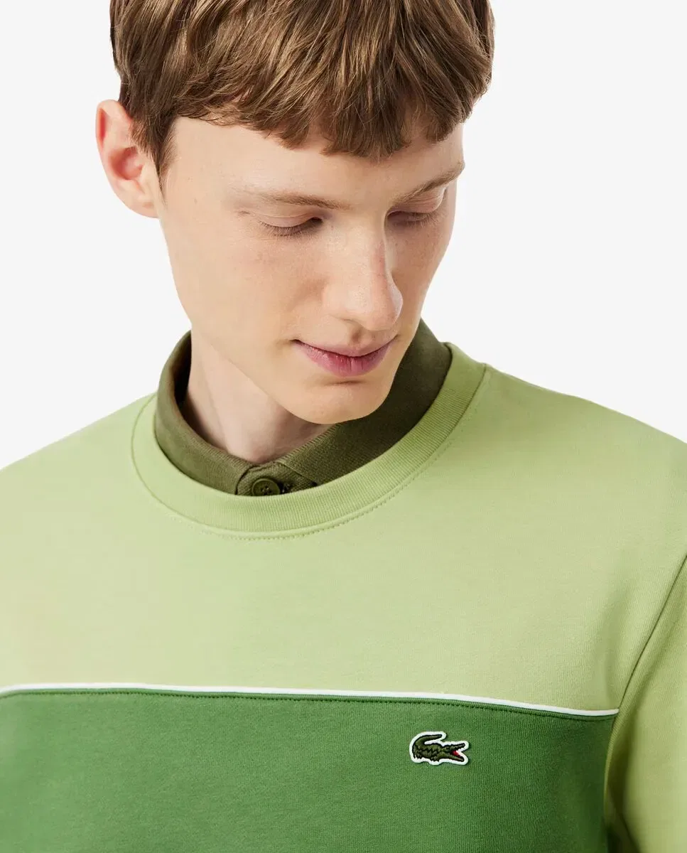 Мужская свитшот из футера с цветовыми блоками Lacoste, Verde — фото 3