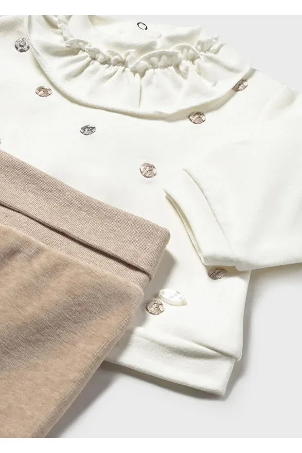 Детский комплект для новорожденных девочек с длинным рукавом Mayoral, Beige