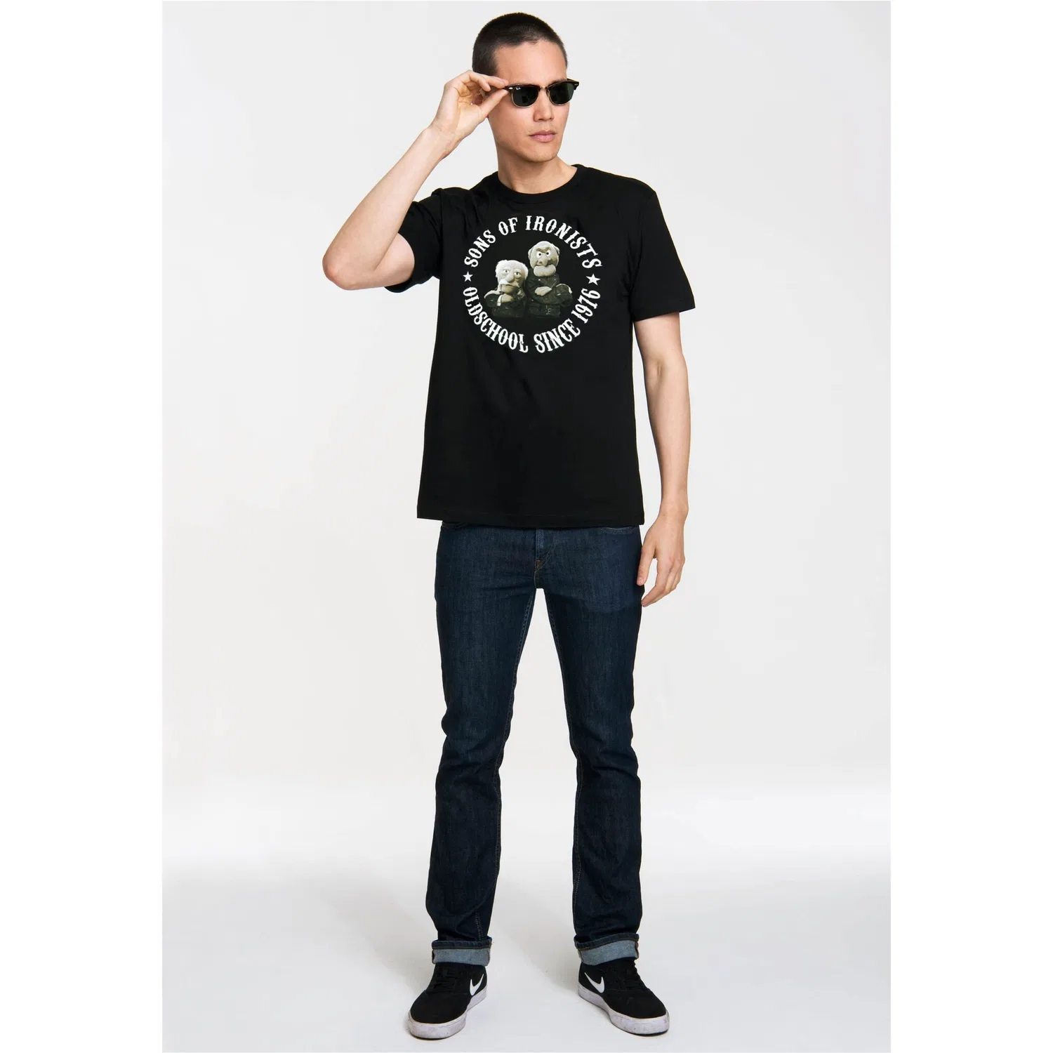 Детская хлопковая футболка с принтом Muppets LOGOSHIRT, Black