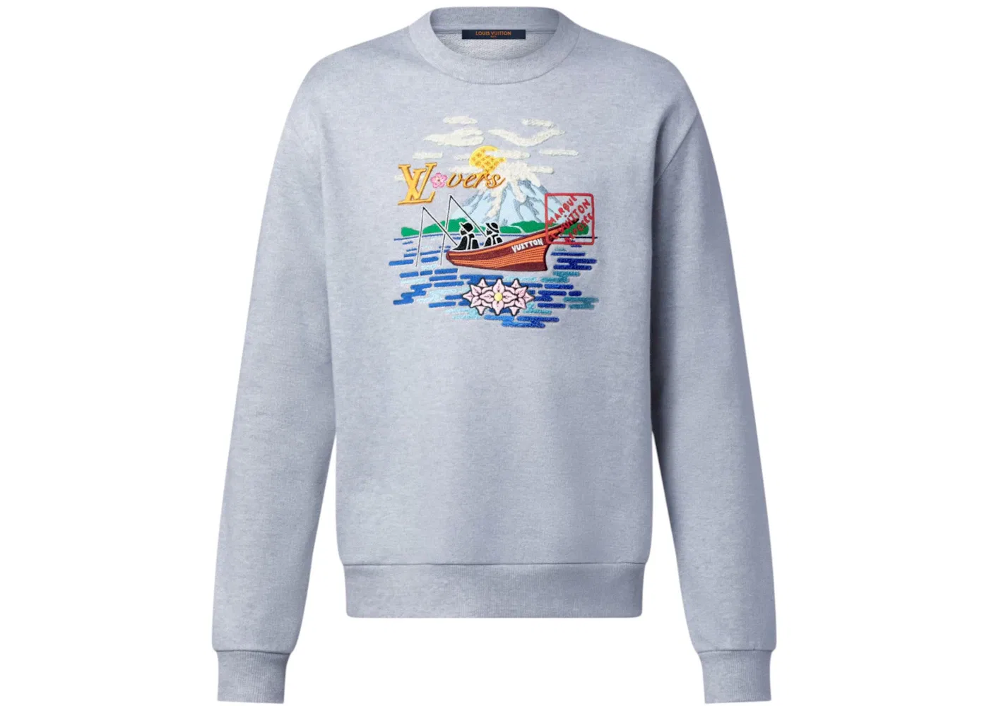 Мужской свитшот с вышивкой Louis Vuitton x Nigo Sweatshirt Louis Vuitton, Dark Heather Gray