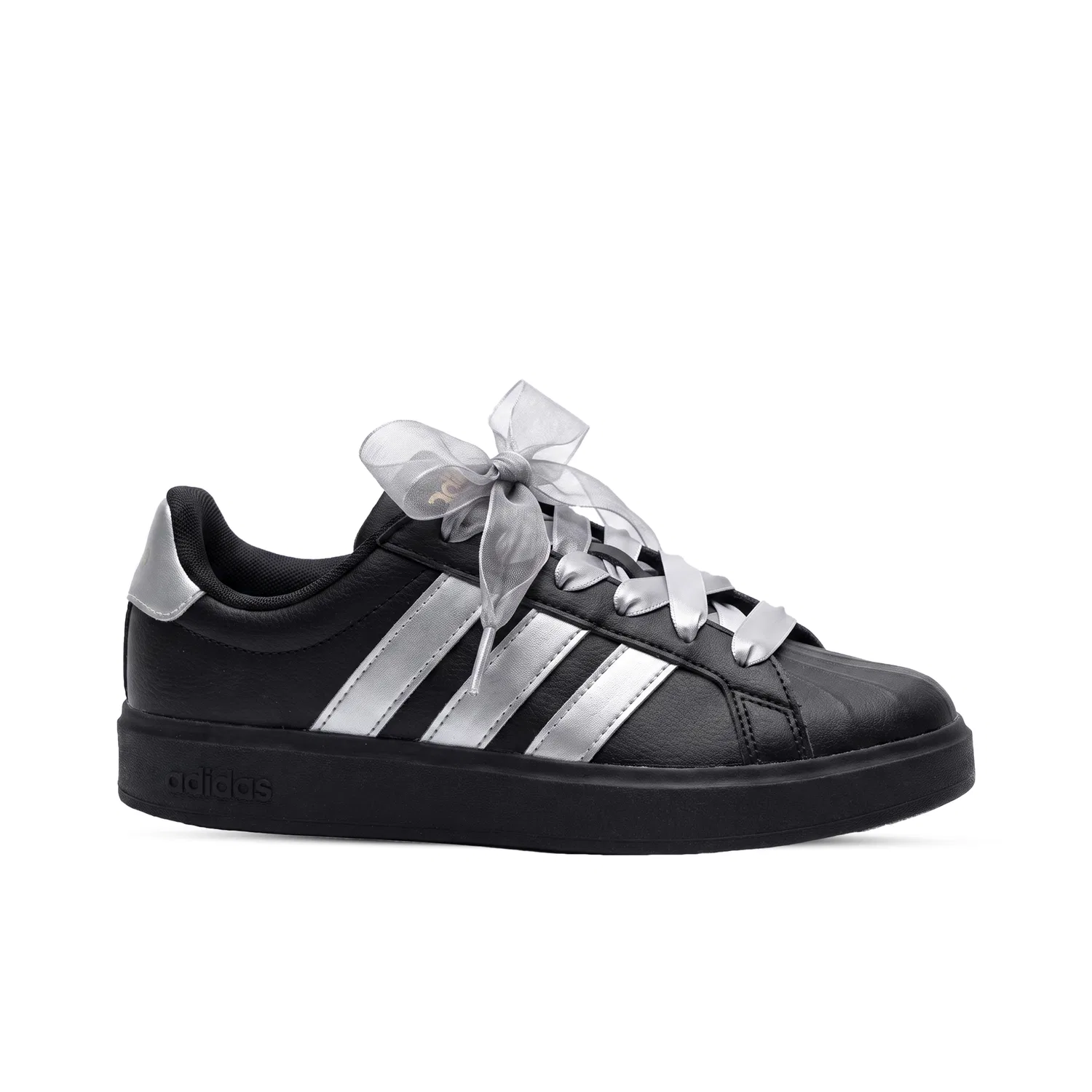 Детские повседневные кроссовки с ручной росписью Street Talk Adidas, Black Silver — фото 4