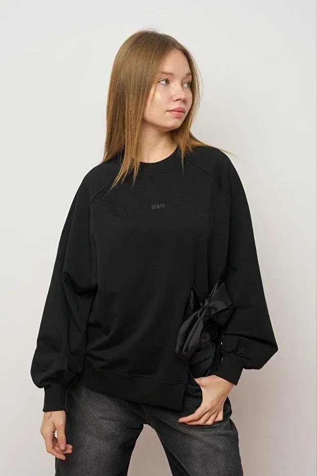 Детская толстовка для девочек с принтом 2 thread sweat Loco Loco, Black — фото 3