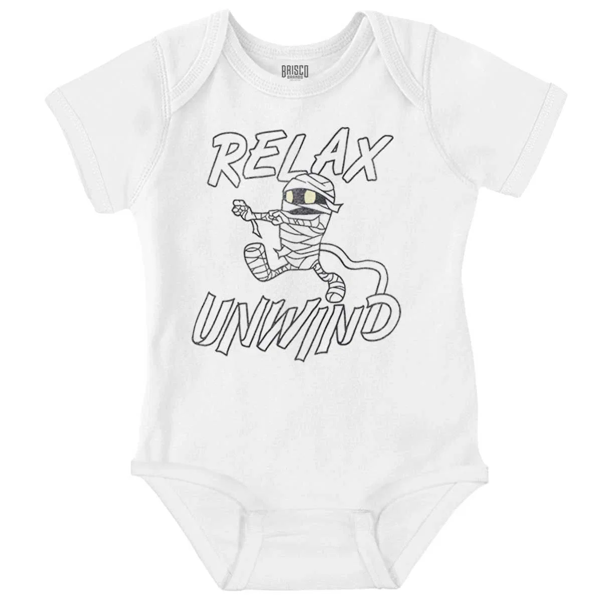 Детское боди с коротким рукавом Funny Halloween Mummy Relax Unwind Baby Romper Brisco Brands, White
