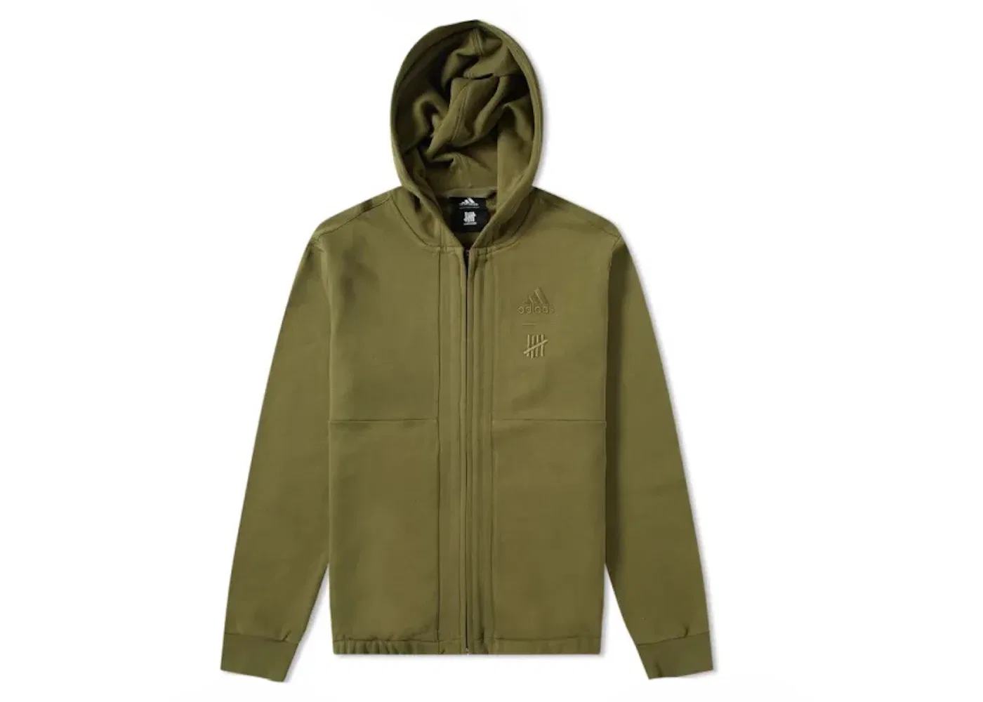 Мужская худи с принтом Adidas x Undefeated FZ Hoodie Adidas, Olive/Olive Cargo
