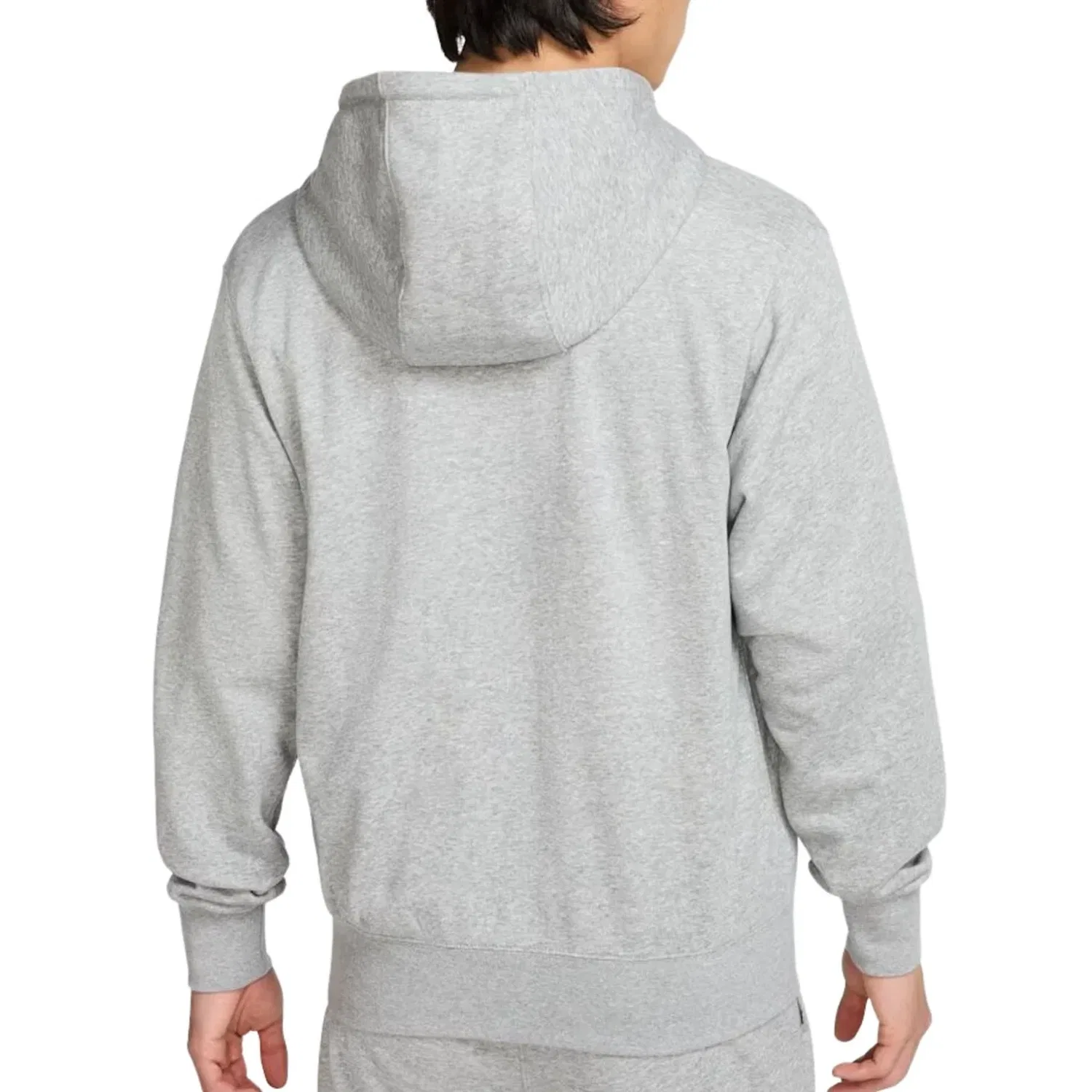 Мужское худи Club Zip-up Terry Hooded Top 'Dark Grey Heather Light Smoke Grey White' Nike, Dark Grey Heather/Light Smoke Grey/White — фото 2