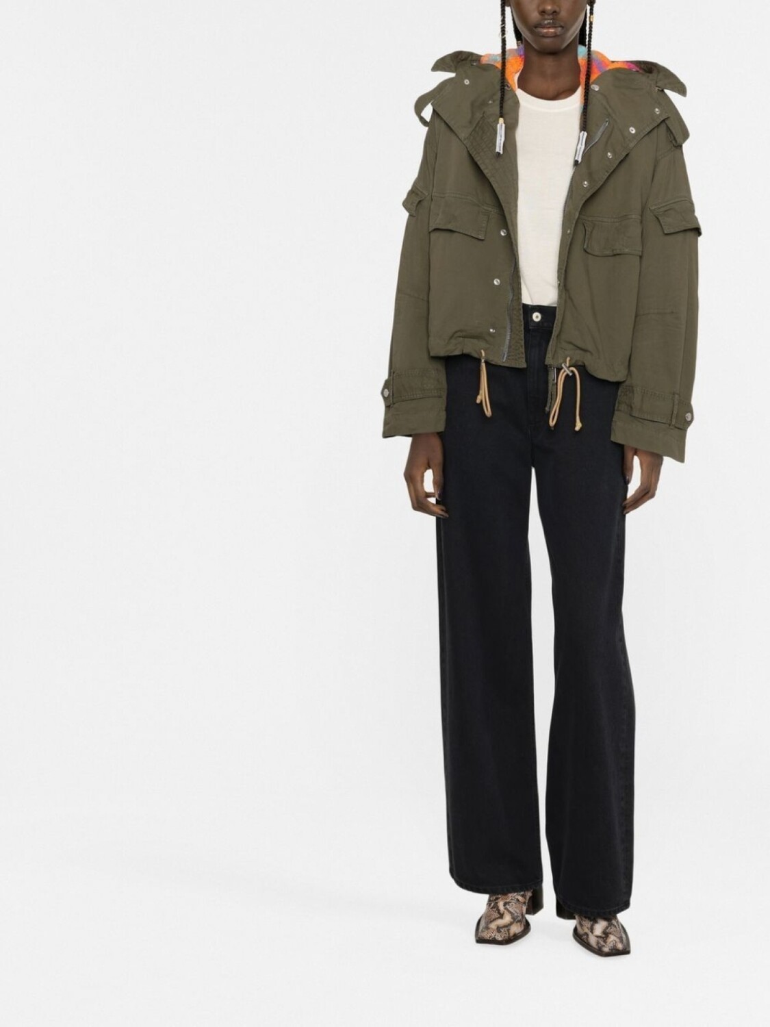 DSQUARED2 куртка с флисовой подкладкой и капюшоном, зеленый — фото 2