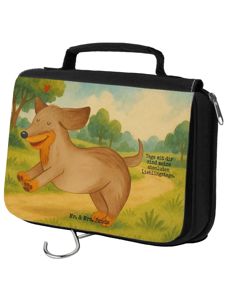 

Mr. & Mrs. Panda Косметичка с изображением таксы и надписью белого цвета