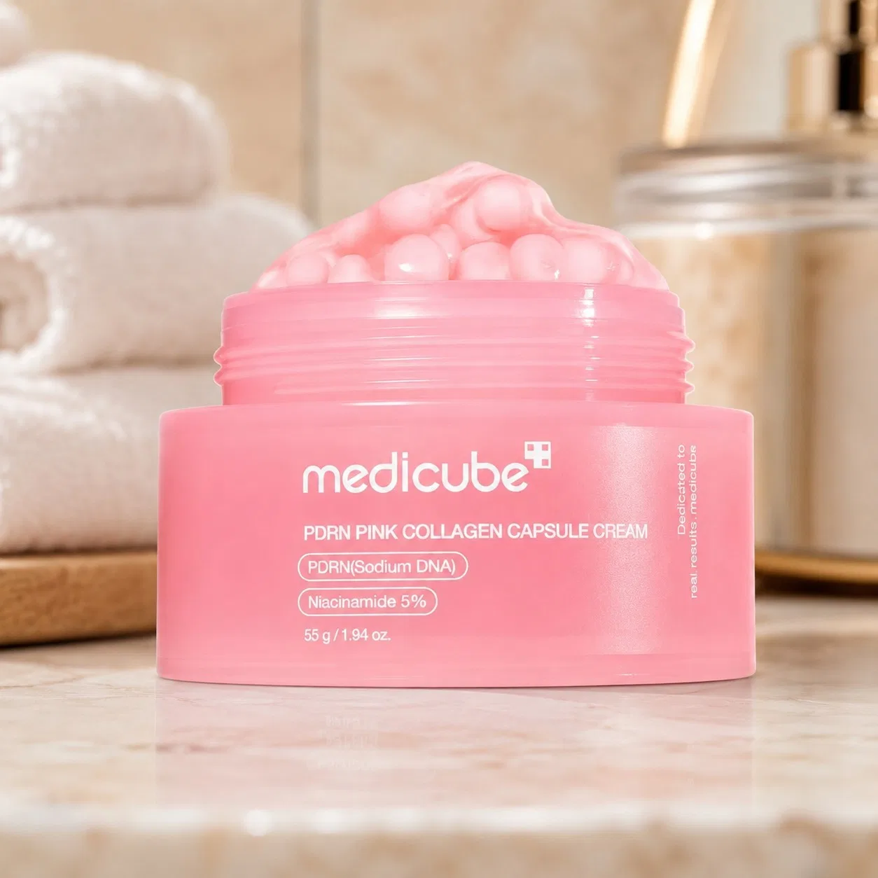 Крем для лица с коллагеном PDRN Pink Collagen Capsule Cream Medicube, 55 г — фото 4