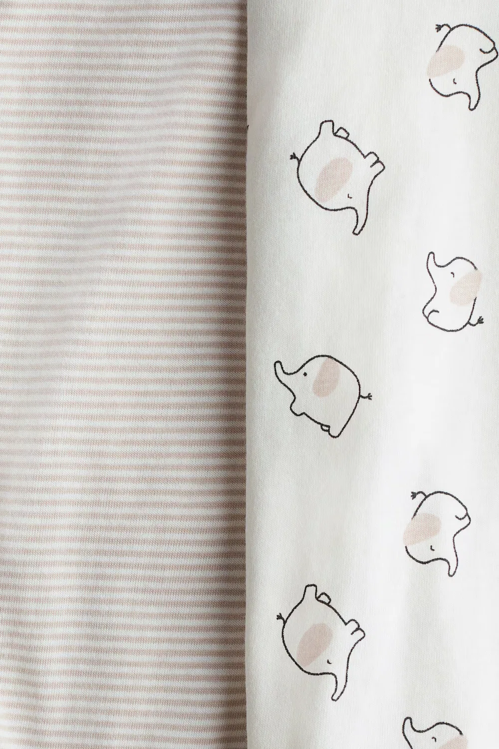 Комплект из 2 хлопковых пижам H&M, Hellbeige/Elefanten — фото 2