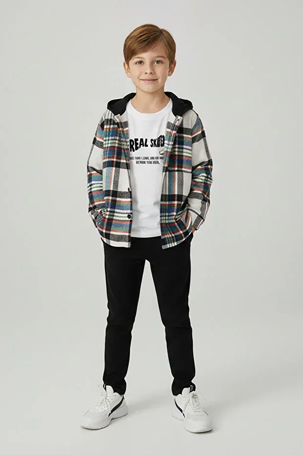 Детский комплект для мальчиков с принтом Lumberjack Shirt Dmb Boys & Girls, Black — фото 2