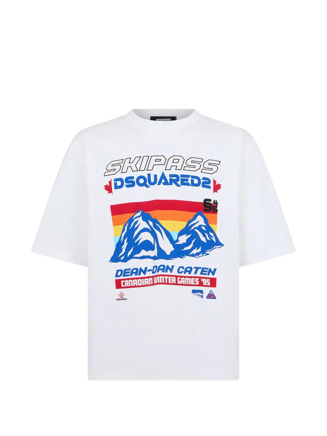 Футболка Ski Pass свободного кроя с графичным принтом Dsquared2, белый