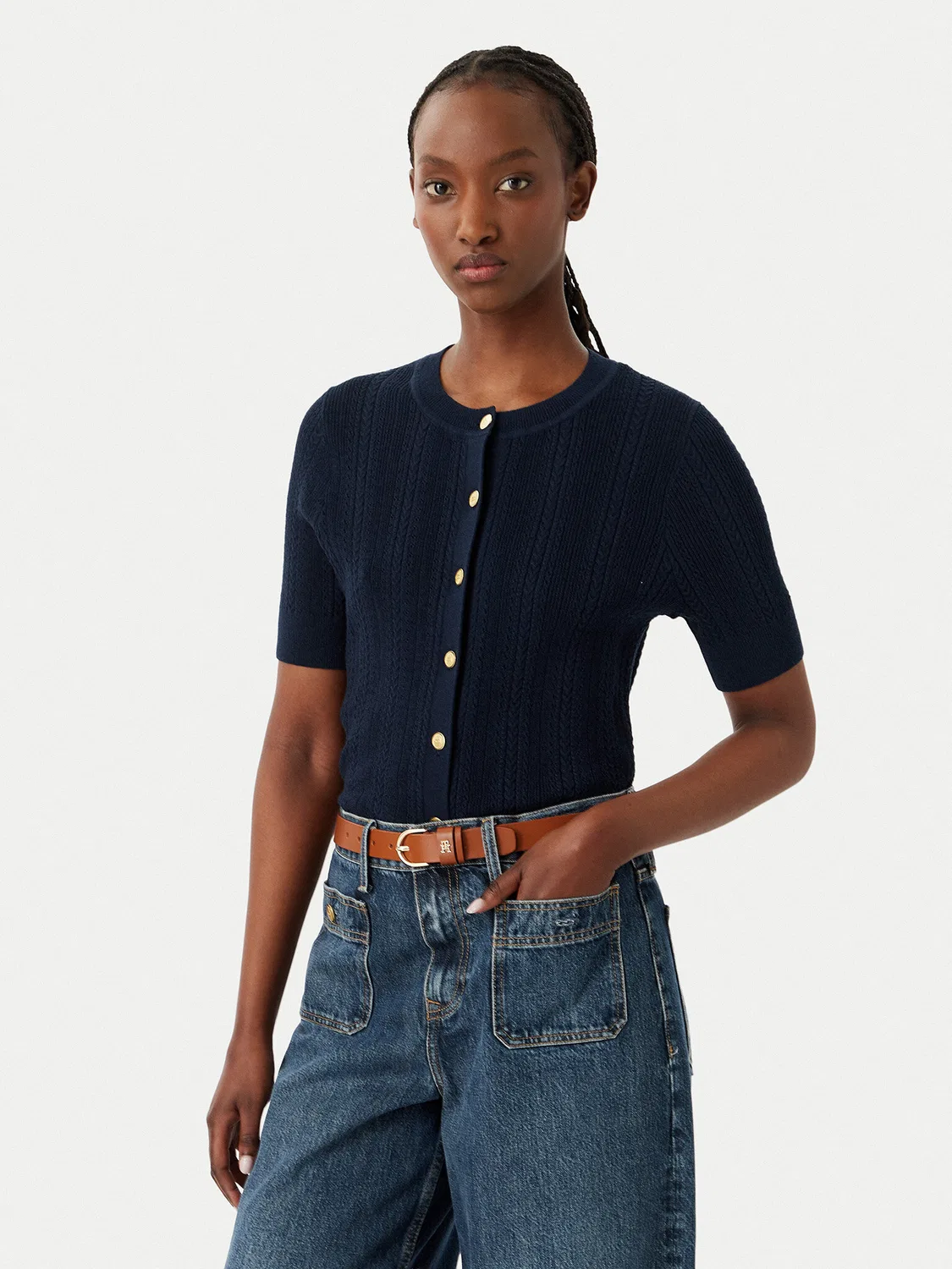 Женский кардиган приталенного кроя Summer Tommy Hilfiger, темно-синий