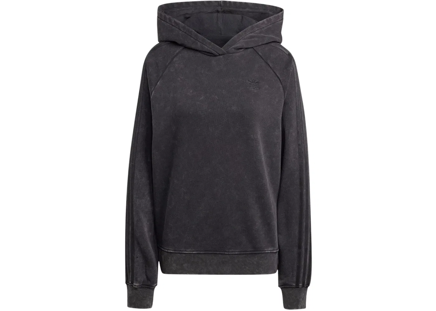 Женский худи свободного кроя с выцветшим эффектом Hoodie Adidas, Black
