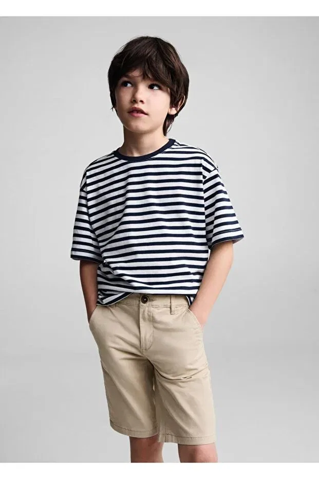 Детские шорты для мальчиков хлопковые Mango Kids, Beige
