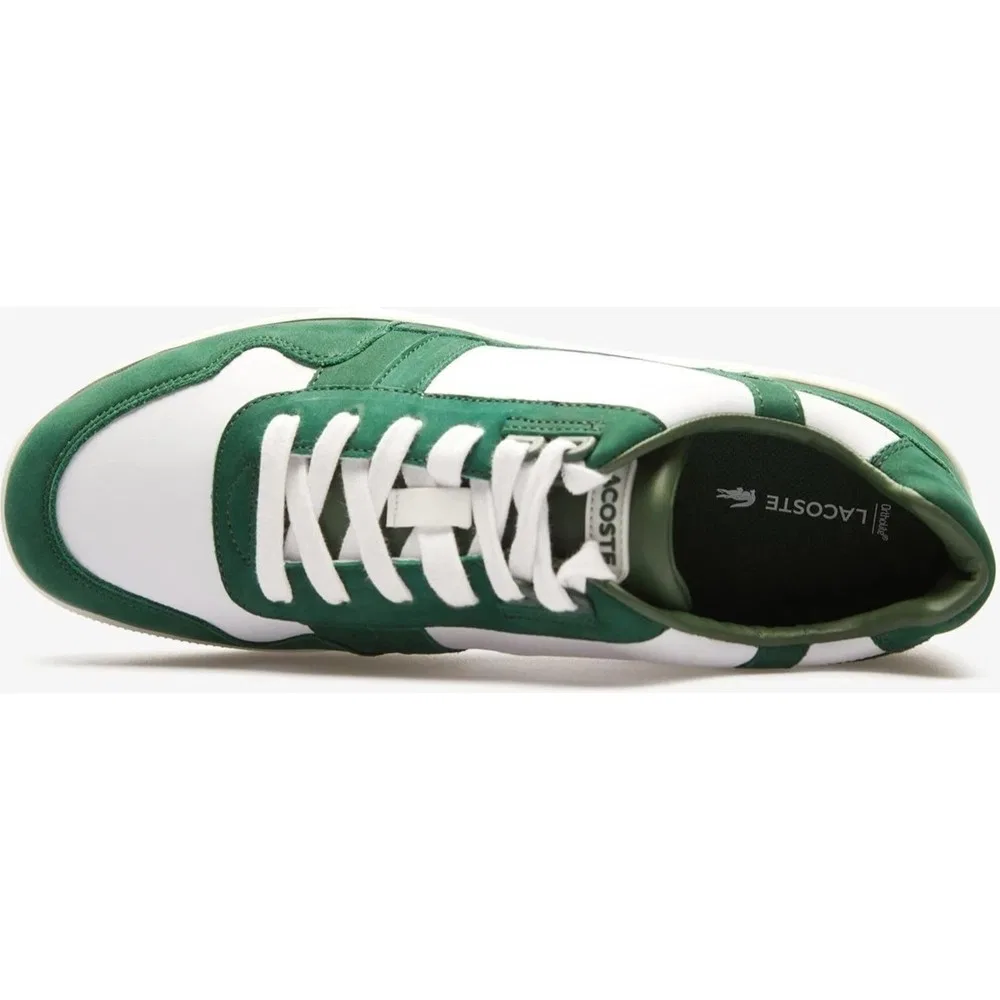 Детские кроссовки кожаные на шнуровке T-Clip Leather Lacoste, White Green — фото 3