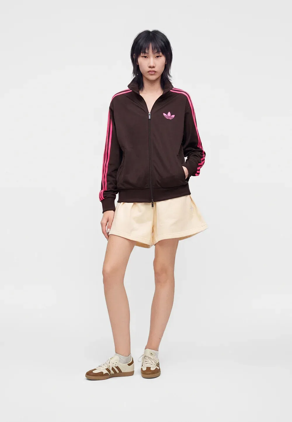 Свободная летняя куртка Firebird Adidas Originals, Aurora Coffee/Lucid Pink — фото 2