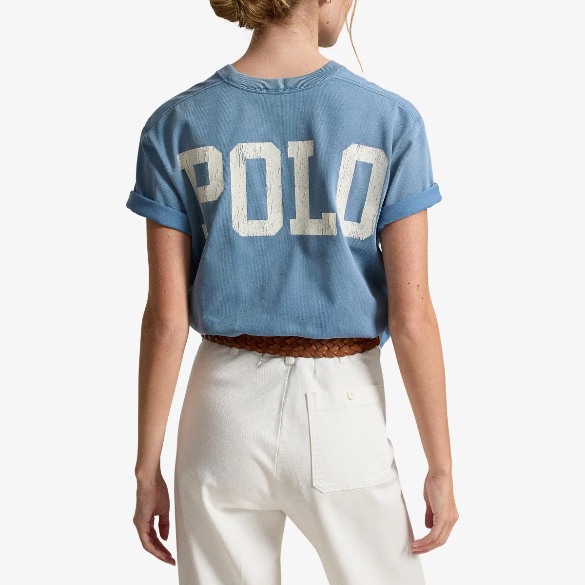Футболка из хлопкового трикотажа с вышитым логотипом Polo Ralph Lauren, синий — фото 4