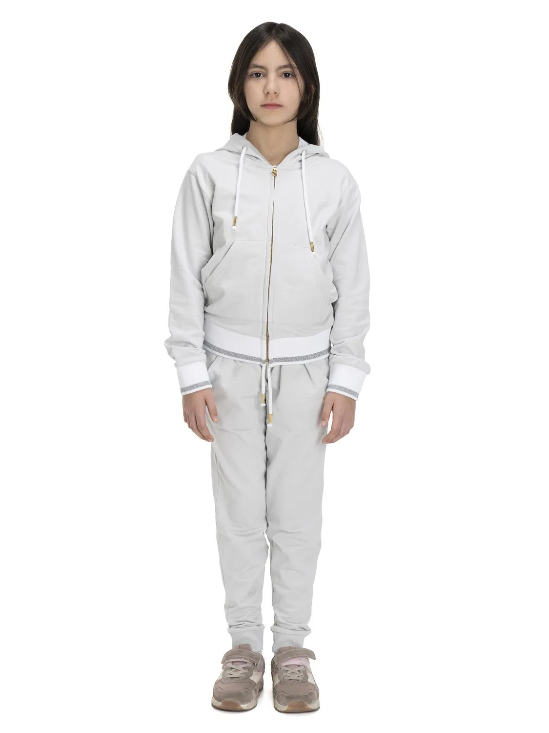 Детский спортивный костюм для девочек Glanzende Kapuzenjacke Leone 1947 Apparel, Grau