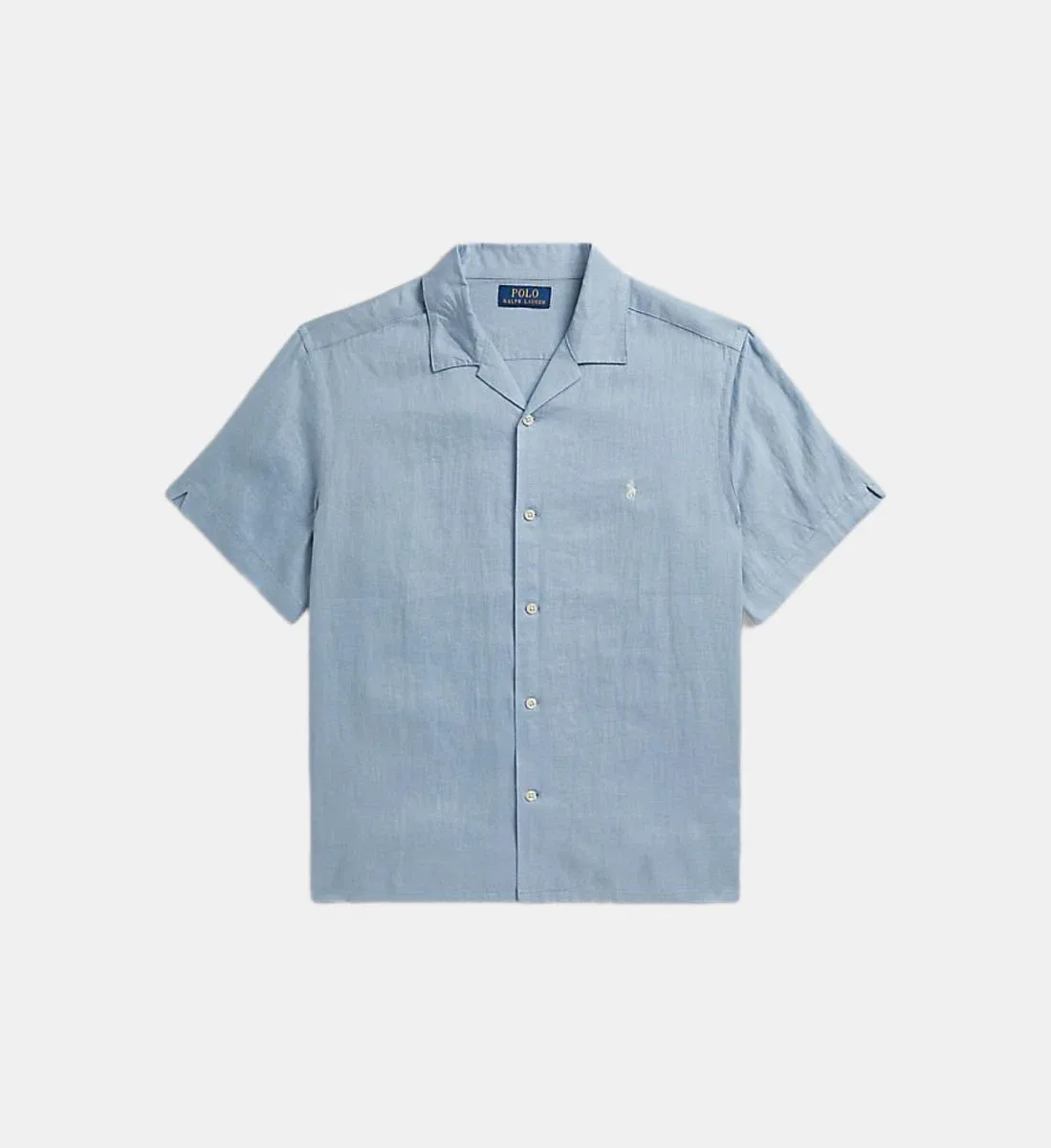Приталенная рубашка-поло из льна Polo Ralph Lauren, голубой
