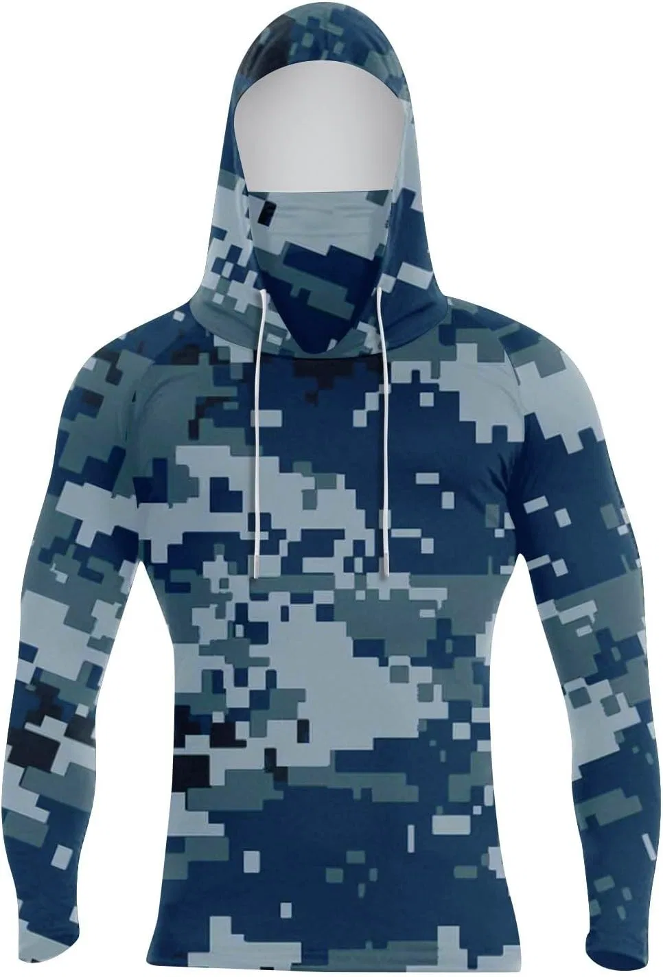 Рыбацкая футболка с капюшоном UPF 50+, Generic, T013- Navy — фото 2