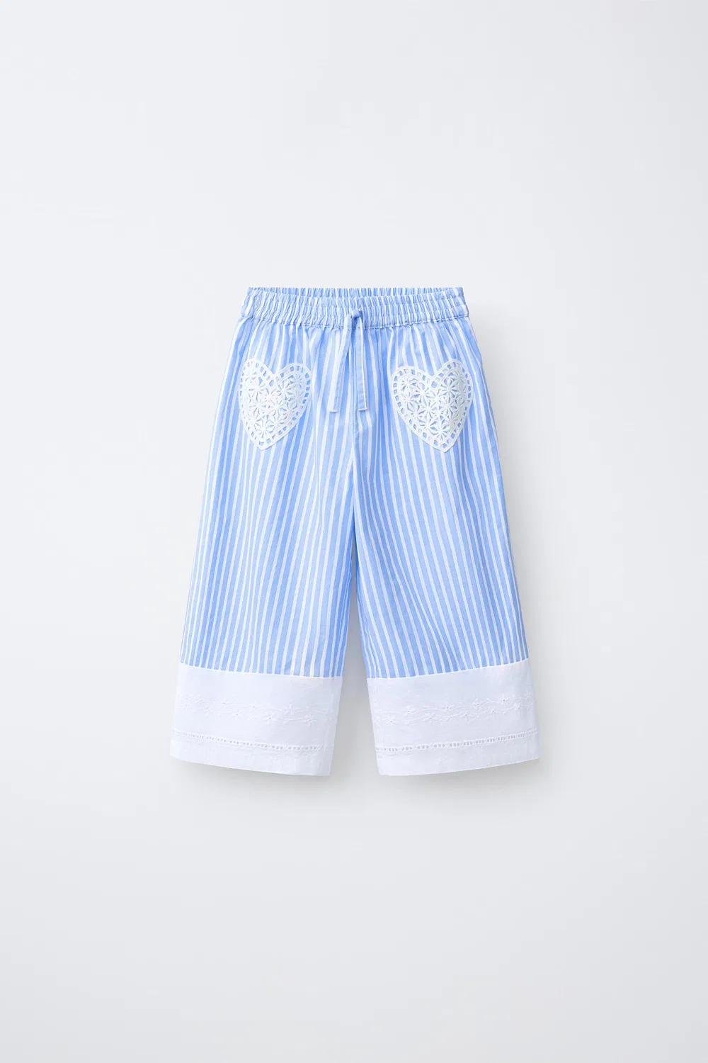Полосатые брюки с вязаными сердечками ZARA, Blue