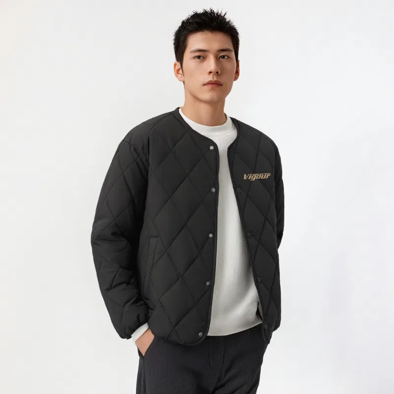 Детский пуховик без воротника с логотипом MINISO, Black — фото 4