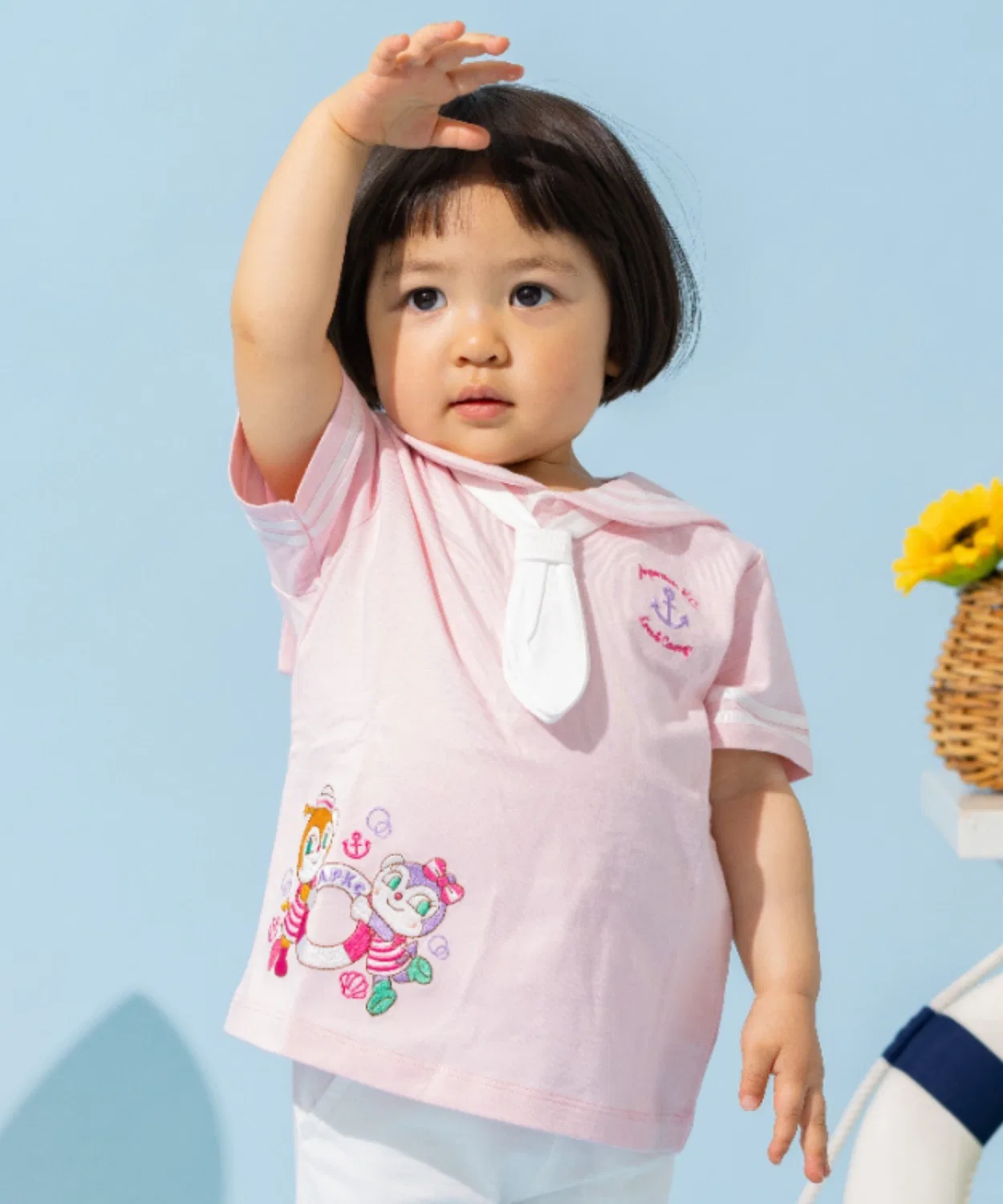 Детская футболка с морским принтом Докин и Кокин ANPANMAN KIDS COLLECTION, Pink