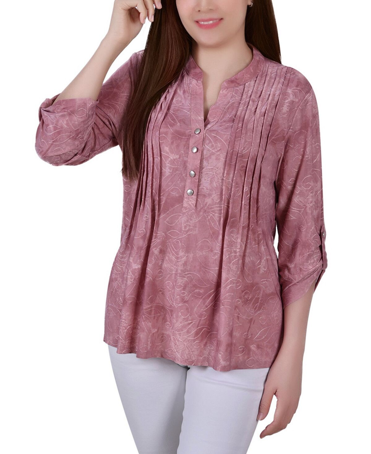 

Топ petite с y-образным вырезом NY Collection, мульти