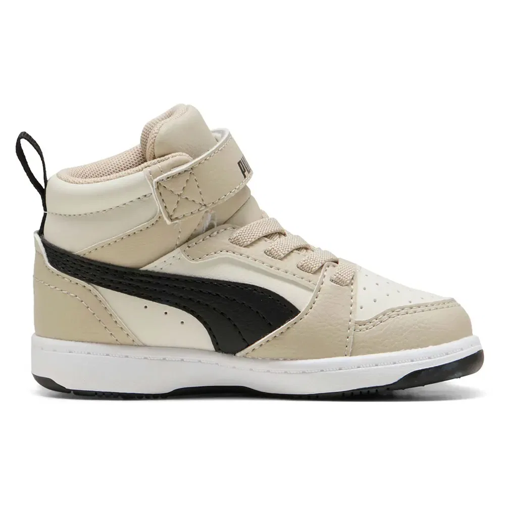 Детские кроссовки для девочек с высоким берцем Rebound V6 Mid AC+ Puma, Beige — фото 3