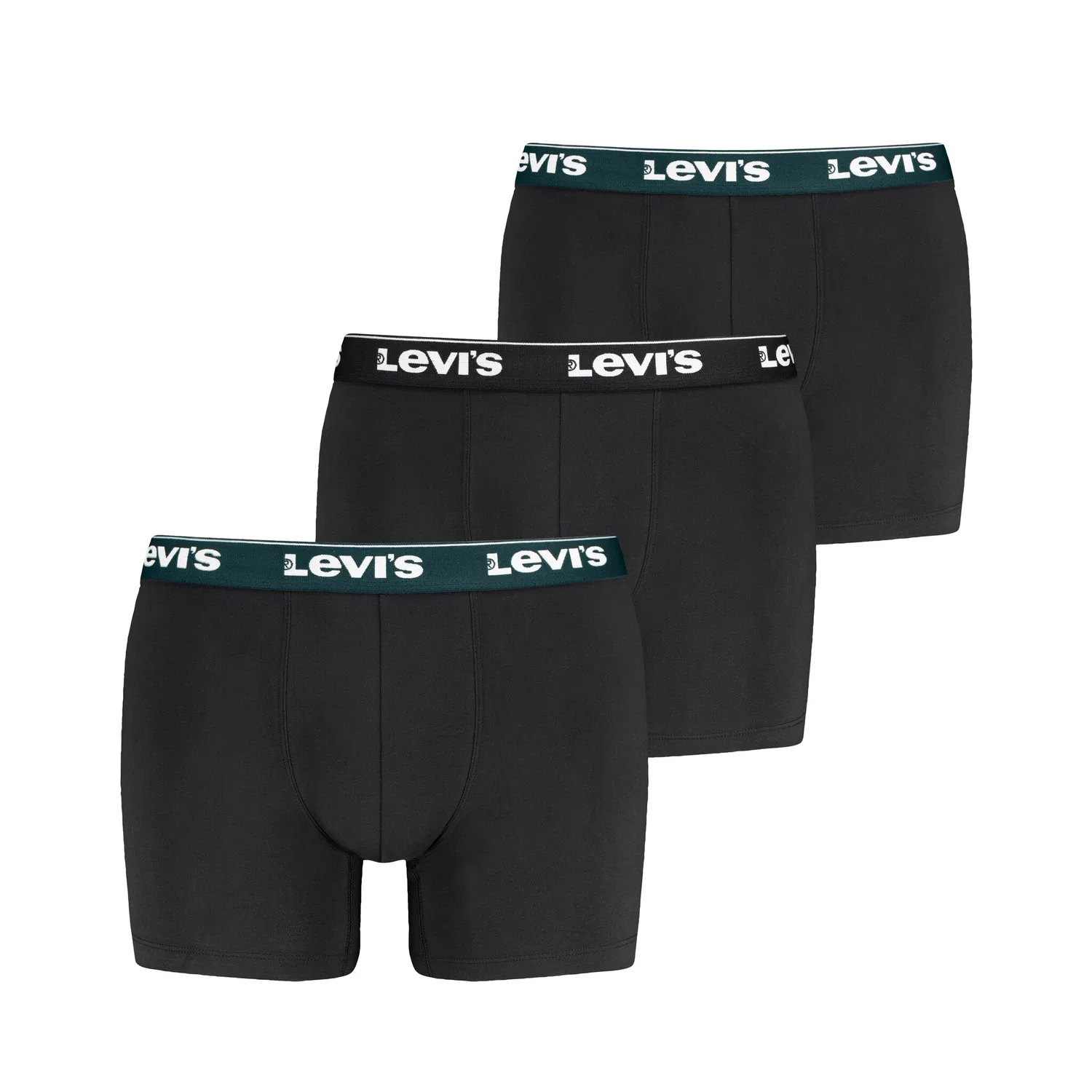 Мужские боксеры с повторяющимся логотипом Levi's, Black/Green Combo