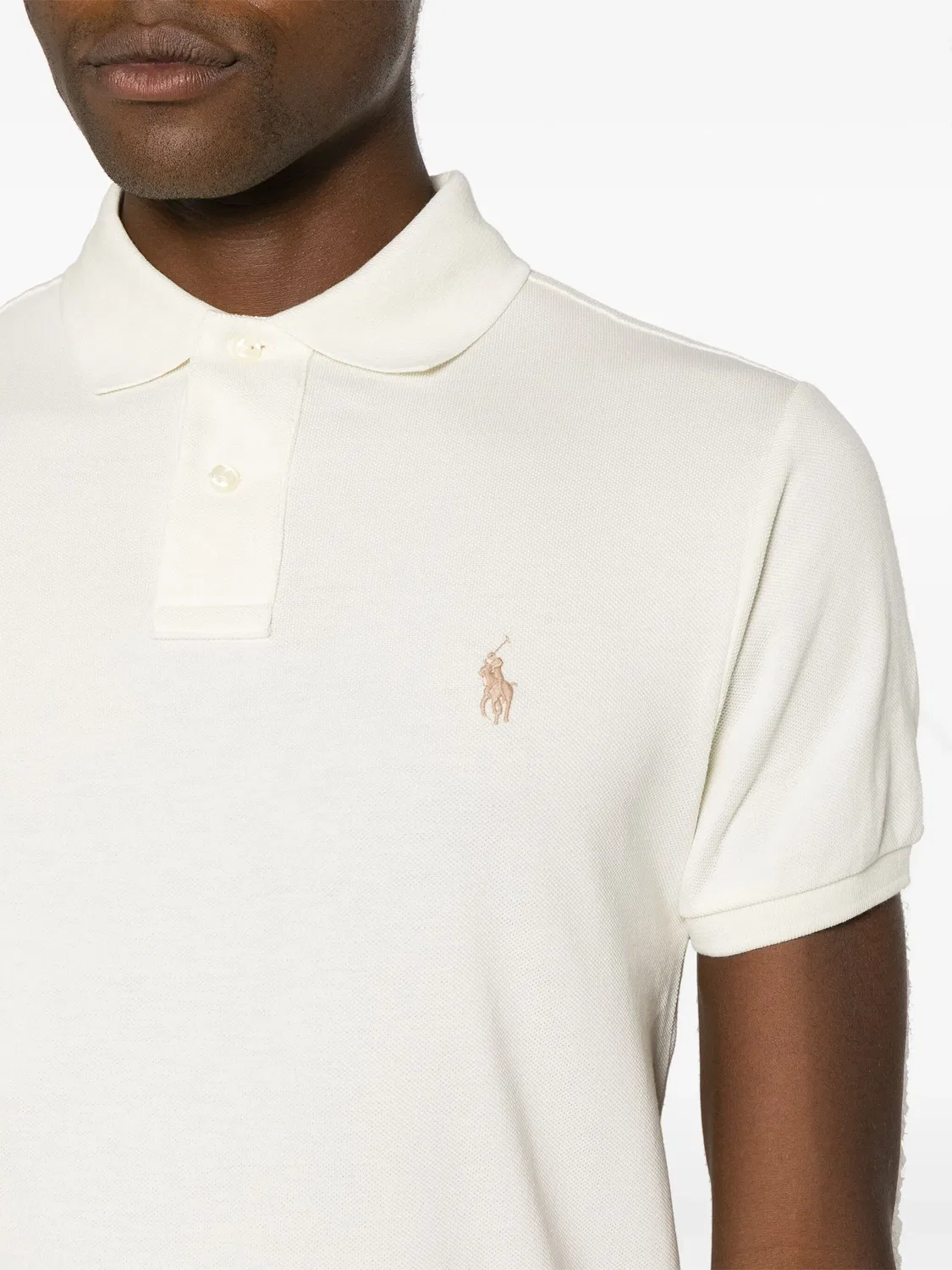 Поло с вышивкой Пони Polo Ralph Lauren, кремово-бежевый — фото 3