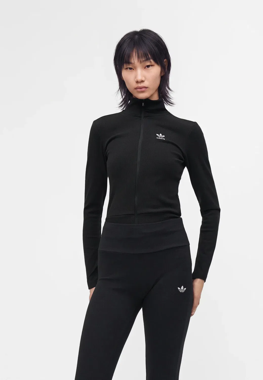 Основные вещи: леггинсы с высокой талией, брюки Adidas Originals, Black — фото 4