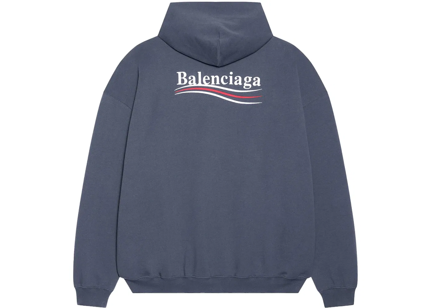 Мужской худи с принтом Political Campaign Large Fit Balenciaga, Dark Grey/White — фото 2