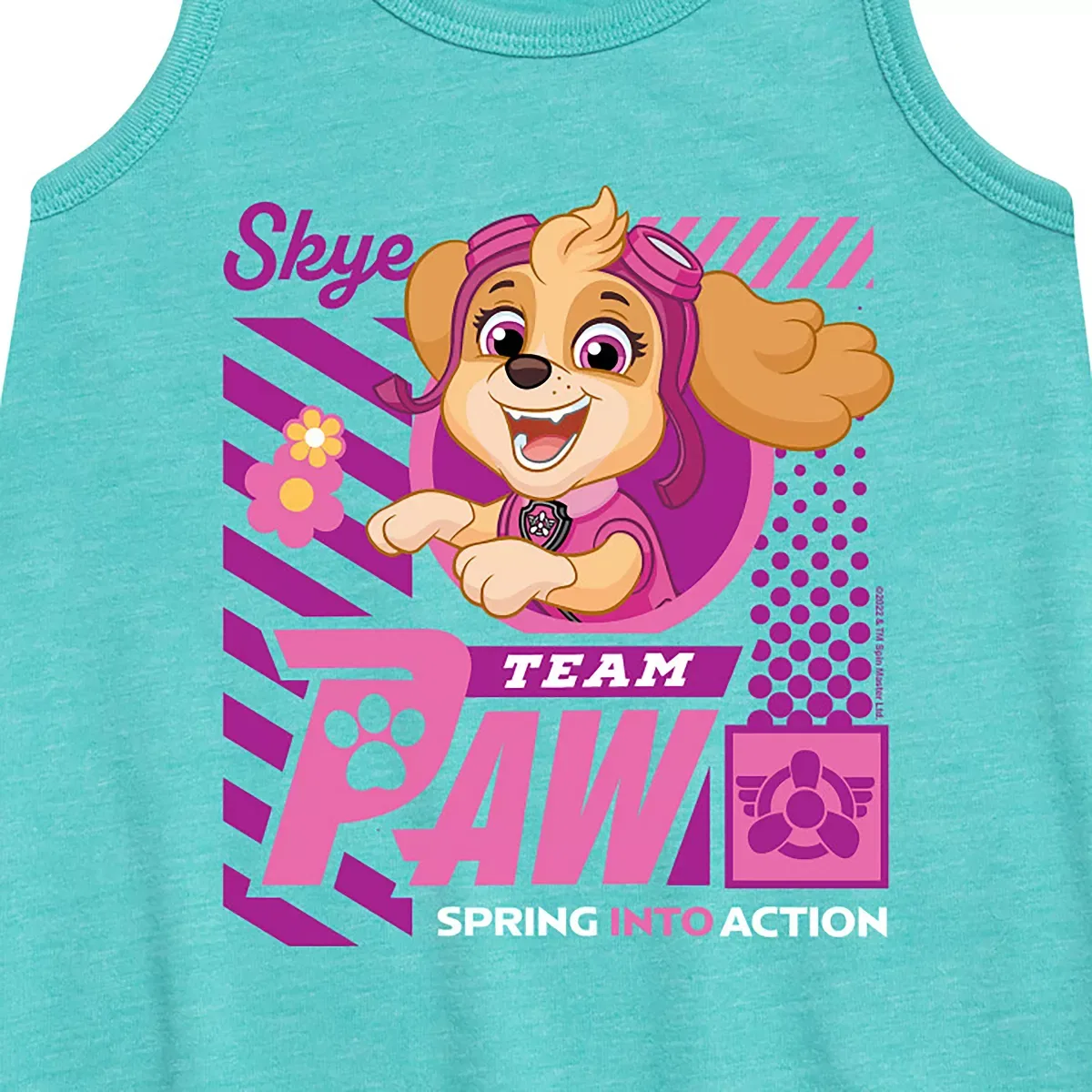 Детское платье для девочек без рукавов с принтом PAW Patrol Team Paw Skye, Turquoise — фото 2